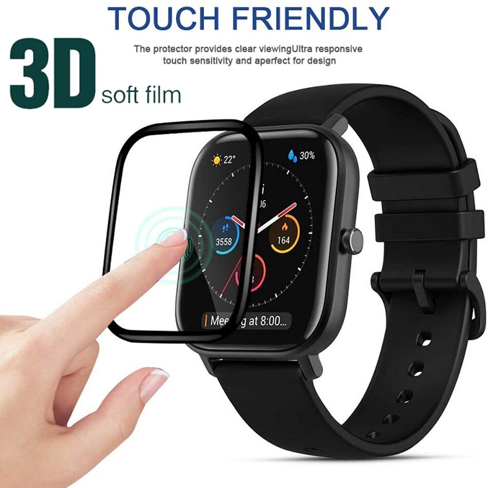 Curved Edge Screen - 3D 湾曲エッジソフトファイバーグラス Huami AMAZFIT GTS 2