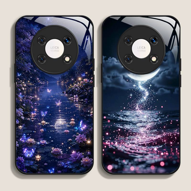Huawei Mate 60 - 美しい夜の月景パターン強化ガラス製スマホケース Huawei Nova 13 Pro 12