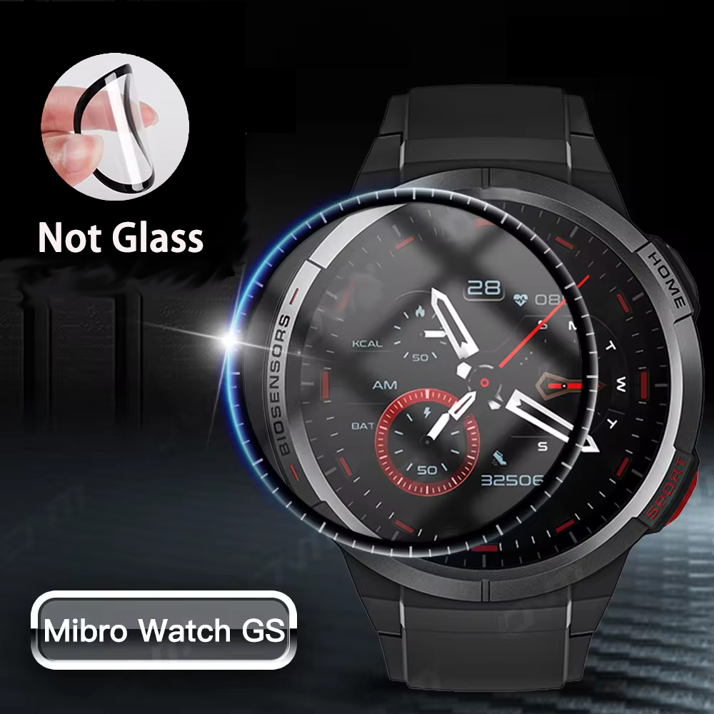 Curved Edge Screen - Mibro Watch gs用スクリーンプロテクター,フルカバーフィルム,3Dカーブ,ソフトエッジ,クリアカバー,保護フィルム,アクセサリー