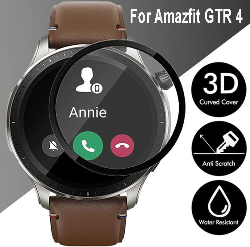 Smartwatch Screen Film - スマートウォッチ用HD曲面スクリーン保護フィルム,Amazfit Gtr 4,スクリーンプロテクター,huamiスマートウォッチアクセサリー