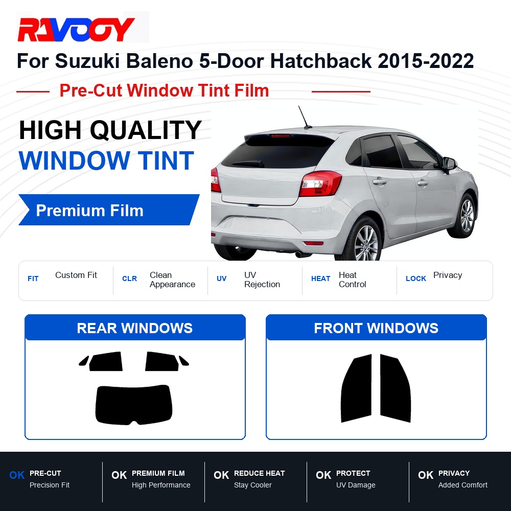 Privacy Screen Protector - プレミアムプレカットウィンドウティント スズキ バレーノ 5ドア ハッチバック 2015-2022