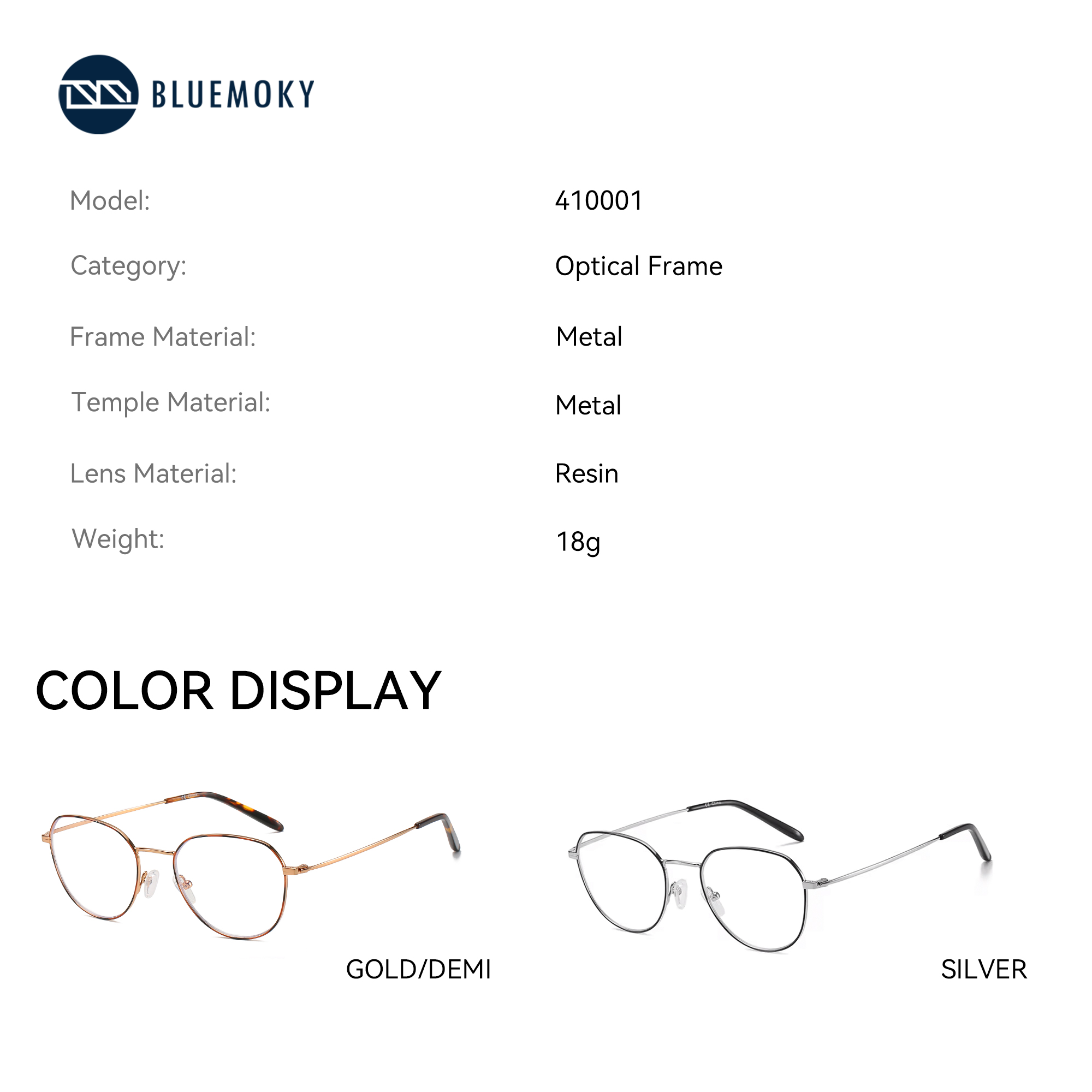 BLUEMOKY メタル円形カスタム処方メガネ、男性女性用進 - Anti Blue Light Film のレビューと価格