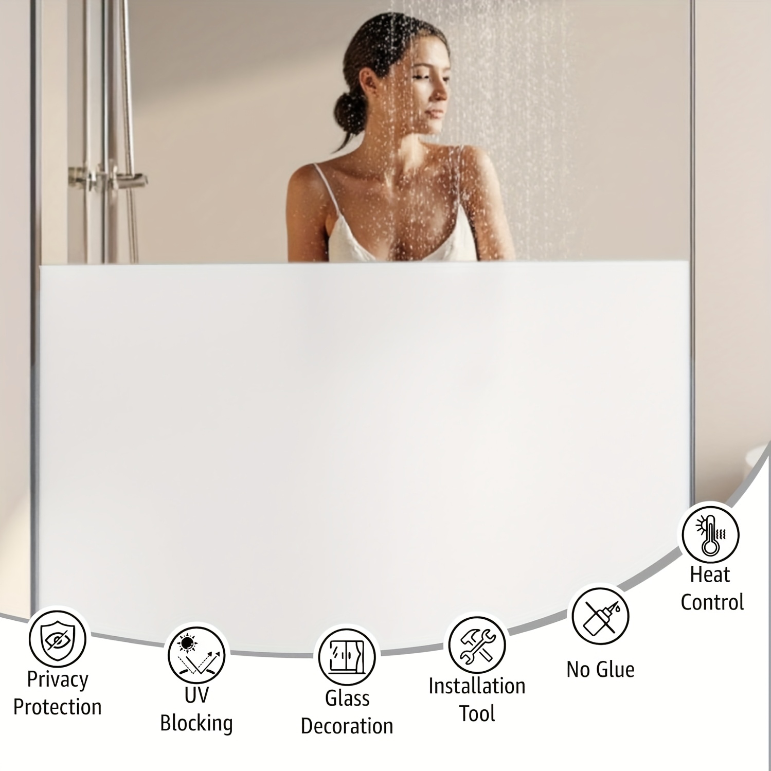 ホワイトフロストプライバシーウィンドウフィルム 静電気でくっ - Privacy Screen Protector のレビューと価格